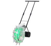Manual Seeder Handheld Roller Seeding Machine & Fertilizer Applicator - Precision Garden Seed Planter Spreader with 9 Nozzles for Peanut Corn Bean Planting