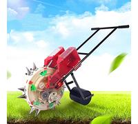 Manual Seeder Roller with Fertilizer Applicator Hand Push Row Crop Planter for Peanuts Corn Beans 6 & 7 Mouth Options Efficient Garden Seed Spreader