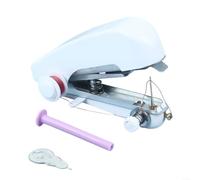 Manual Sewing Machine, Portable Handheld for stitcher for Clothes Repair and Travel, Compact DIY Tool with Metal Needle, Blue Red White(3)