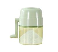Manual Shaved Ice Machine Compact Maker Stainless Steel Crusher Rotary Handle Portable for Summer Slushy Snow Cone Home Kitchen Bar Green