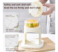 Manual Shaved Ice Machine for Home Use, Hand-Cranked Ice Crusher with Smooth Snow-Like Output, Compact 28.5 x 17.7 x 17 cm White ABS Shaver