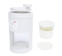 Manual Shaved Ice Machine with Glass Smoothie Cup, 40Cr13 Blade Ice Crusher Snow Cone Maker for Home Use - Hand Crank Design, Easy Operation, Portable and