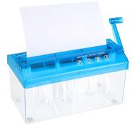 Manual Shredder, A4 Paper Shredder, Hand Crank 3mm Strip-Cut, 229mm Feed, 3L Capacity, Portable for Home Office School Desktop, Blue Black Transparent(Blue)