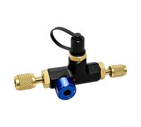 Manual Shut Valve Set 1/4 for sae Female Brass for R22 R134a HVAC Charging Hoses - Red Blue Yellow AC Maintenance Kit High Pressure 16cm