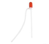Manual Siphon for Liquid Transfer, Oil Water Fuel Hose Extractor, Red and White Plastic, Lasting Design for Automotive, Marine & Home Use