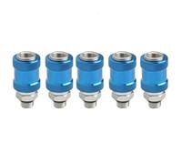 Manual Slide Valve for Pneumatic Systems, Flow Control Hand Switch with G1/8 G1/4 G3/8 G1/2 BSPT Thread, Aluminum Body, Blue HSV-06/08/10/15 (5 Pack) HSV-08