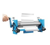 Manual Slip Roll Rolling Bender Steel Plate Bending Round Machine, 45# Steel, Blue, Manual Sheet Metal Bender, 1.26in Minimum Roll Diameter, 48x17x17.5cm, Freestanding, for Metal Fabrication