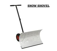 Manual Snow Shovel with Wheels Garden Lawn Plough Blade Thrower Removal vidaXL