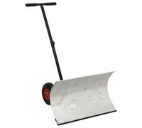 Manual Snow Shovel with Wheels Garden Lawn Plough Blade Thrower Removal vidaXL