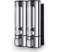 Manual Soap Dispenser In Abs For Shower Gel, Shampoo Or Hand Cleaner - 2 X 400 Ml - Chrome