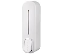 Manual Soap Dispenser Wall Mounted 300ml Premium ABS Transparent Window Wide Button Design Shower Gel Container for Home Hotel Bathroom (White)