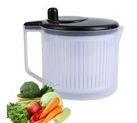 Manual Spin Dryer for Produce, Kitchen Salad Washer with Handle, Multifunction Bowl for Cleaning Greens, Lettuce Spinner Basket, Fruit Rinse Tool, Food Prep Aid, 8.66x6.69 Inches