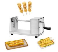 Manual Spiral Potato Slicer Stainless Steel Spiral Design Effortlessly Creates Spiral, Striped and Other Versatile Shapes Suitable for Potatoes, Fruit, Cucumbers and Various Other Ingredients