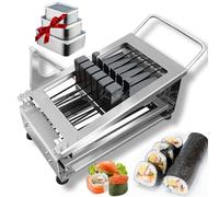 Manual Square Sushi Roll Slicer, Stainless Steel DIY Sushi Cutter, Cuts 190mm Long Sushi Rolls, Flexible Cutting, Up to 10 Rolls at A Time, for Restaurant and Kitchen Use 8 paragraphs