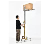 Manual Stacker Lift Truck, Hand Crank Forklift with 80kg Capacity, Folding Galvanized Steel Pallet Stacker for Warehouse and Garage (210cm)