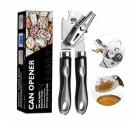 Manual Stainless Steel Can Opener, Multifunctional Heavy Duty Tin Can Opener with Non-Slip Grip, Handheld Soft Grip for Arthritis Hands, Suitable for Work, Kitchen.,1pc