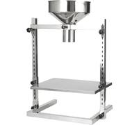 Manual Stainless Steel Funnel for Powder and Liquid, Heavy Duty Funnel with Adjustable Height and Dual Bracket for Packaging, Food Grade