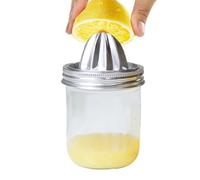 Manual Stainless Steel Juicer | Food Press - Stainless Steel Lid for Squeezing Oranges with a Glass Jug | for Home Kitchen Outdoor Use Picnic Parties and Parties