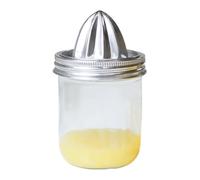 Manual Stainless Steel Lemon Squeezer - 296 g with Glass Lid, Citrus Juicer for Outdoor Use | Manual Citrus Juicer for Home Kitchen, Outdoor Picnics and Party Drinks