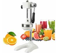 Manual Stainless Steel Orange Juicer, Heavy Duty Hand Press Squeezer for Lemon & Grapefruit - Easy Clean, Professional Design, Suitable for Fresh Pomegranate & Lime Juice White