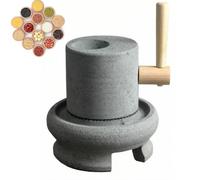 Manual Stone Coffee Grinder, Hand Crank Grain Mill, Dry Coffee Bean Spice Grinder, Large Feed Hopper, Large Powder Outlet, for Home Kitchen Beans, Grains, Nuts(Plain Gray Finish)