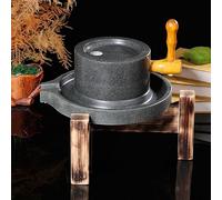 Manual Stone Grain Grinder Mill with Solid Wood Handle,Detachable Design Rotating Plate and Chassis Stones Millstone/Grinder,Classic Grain Mill with Hand Crank(20cm/7.9in)