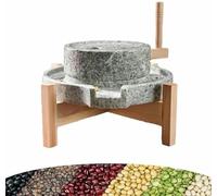 Manual Stone Grain Mill - Handmade Natural Granite Grinder for Dry & Wet Ingredients, Ideal for Beans, Barley, Spices, & Corn