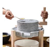 Manual Stone Grinder - Handcrafted Wheat Paste Mill with Wooden Stand, Classic Grain Grinder for Fresh Flour, Natural Stone Mill for Home Cooking