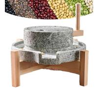 Manual Stone Grinder Mill, Natural Bluestone Hand Grain Mill for Wheat, Rice, Beans, Cereal Herb Powder Pulverizer, Traditional Kitchen Tool for Fresh Milled Flour & Nut Butters