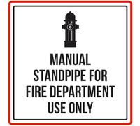 Manual Stpipe For Fire Department Use Only Square Sign Funny Metal Sign Crossing Traffic Novelty Square Sign 12x12 inch