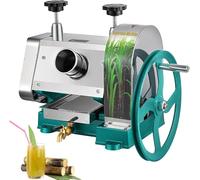 Manual Sugar Cane Juicer, Commercial Stainless Steel Sugarcane Press with 3 Rollers, 2.5 Inch Feeding Inlet, 10kg/h Output, Heavy Duty Hand Crank Extractor for Home, Juice Shop, Restaurant