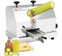 Manual Sugar Cane Juicer Machine,Commercial Sugarcane Juice Extractors Squeezer 3 Stainless Steel Rollers,2.4-Inch Large Feeding Chute,110LBS/Hour High Efficiency