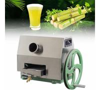 Manual Sugar Cane Juicer Machine, Stainless Steel Three-Roller Press for Juicing Sugarcane and Ginger, Heavy Duty Hand Crank Mill for Fresh Juice