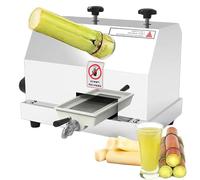 Manual Sugar Cane Juicer Machine with 3 Stainless Steel Rollers, 2.4 Inch Chute, 110LBS/H Commercial Cane Press Extractor