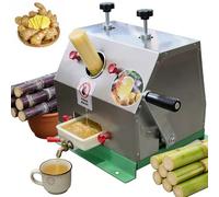 Manual Sugar Cane Juicer - Stainless Steel Sugarcane Press Machine with Adjustable Rollers for Juice Extraction