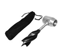 Manual Survival Drill Bit Scotch Eye Wood Auger Drill Bit Carbon Steel Hand Auger Tools for Bushcraft Backpack Woodworking Hole Saw Bit with Carry Bag for Outdoor Camping Hiking (Black)