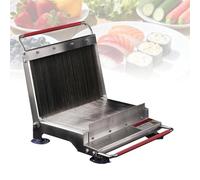 Manual Sushi Roll Slicer, Vegetable Fruit Cutter with 4 Suction Cups, 25x20cm Cutting Area, 8mm Blade Spacing, Even Cut for Lettuce Onion