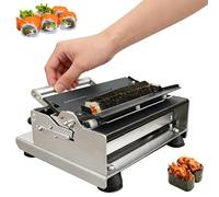 Manual Sushi Roller Machine, Stainless Steel Sushi Making Kit with Interchangeable Molds, Fast One Press Sushis Roll Mold Set, for Home Kitchens, Cafeterias and DIY Lovers