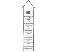 Manual Tapestry Bell Pull Wall Hanging, Home Rules with Verse