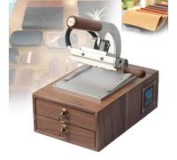 Manual Temperature Control Embosser, Logo Embossing Machine, Leather Stamper, Hot Foil Stamping Machine for PU, Multi-functional with Wooden Storage Box