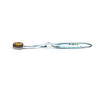 Nano-b Manual Toothbrush for Adults with Sensitive Gums, Gold & Charcoal Soft/Medium Bristles, Travel Case, Blue