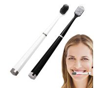 Manual Toothbrush Set, Soft Teeth Brushes, Wide Head Deep Cleaning Tool, Ergonomic Handle Solution for Travelling, Camping, Business Trip, Bathroom