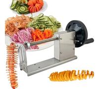 Manual Tornado Slicer, Automatic Spiral Cutter, 3 Functions for Fruits and Vegetables, Ergonomic Hand Crank Design