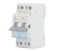 Manual Transfer Switch 63A 2P Dual Power Selector Reliable Source Changeover for RV Home PC Flame Retardant 230VAC 35mm DIN Rail Single Side Interlock 1 Pack