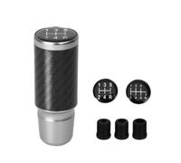Manual Transmission Gear Shift Knob Real Carbon Fiber And Aluminum 5 6 Speed M8 M10 M12 Thread Universal Compatible With Cars(Color Name: Silver)