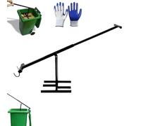Manual Trash Compactor with Adjustable Handle, Touchless Recycling Tool, Compact Iron Trash Can for 120L Wheelie Bins, for Kitchen, Garden, and Household Use