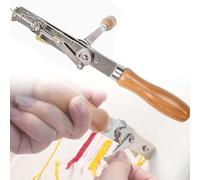 Manual Tufting Gun for Rug Making, Handheld Loop Pile Tool with Wood Handle and Threader, Ideal for Beginners and DIY Carpet Projects