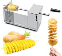Manual Twisted Potato Slicer, spiralizer for Vegetables, Hand Crank Manual Spiral Potato Twisters Vegetable Cutter Slicing Tool, for Potatoes Tornado Chips Cucumbers and Carrots