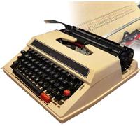 Manual Typewriter Portable Old Fashioned Cordless Easy to Use Perfect for Writer's Literary Gift Notes Letters Creative Writing