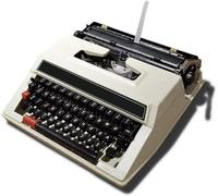Manual Typewriter - Portable Word Processing Machine with Twin Spool Black Red Ribbon